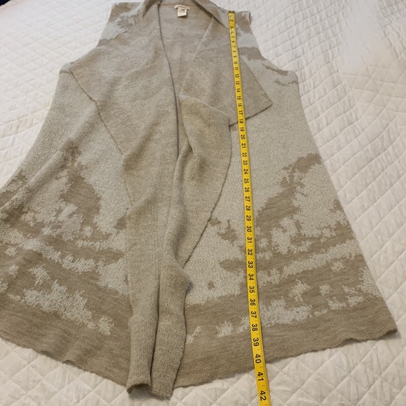 SUNDANCE wool mohair vest sleeveless cardigan long duster beige cream XL - Picture 7 of 7